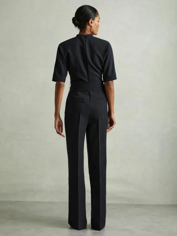 REISS Jumpsuits and Rompers Women Wide Leg Belted Jumpsuit Navy