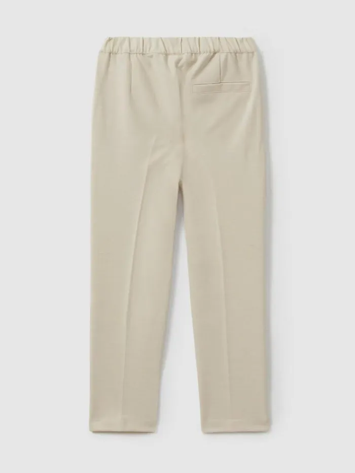 REISS Pants Children Elasticated Waist Trousers Stone