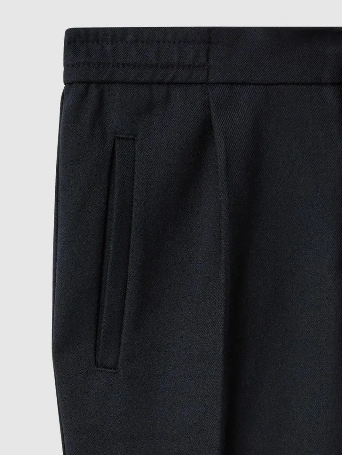 REISS Pants Children Relaxed Elasticated Trousers With TurnUps Navy