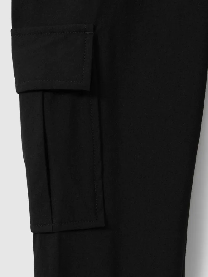 REISS Pants Children Technical Drawstring Cuffed Joggers Black