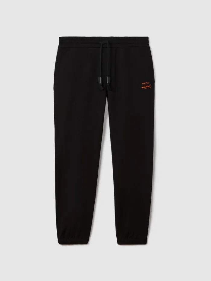 REISS Pants Men McLaren F1 Cotton Drawstring Joggers Black