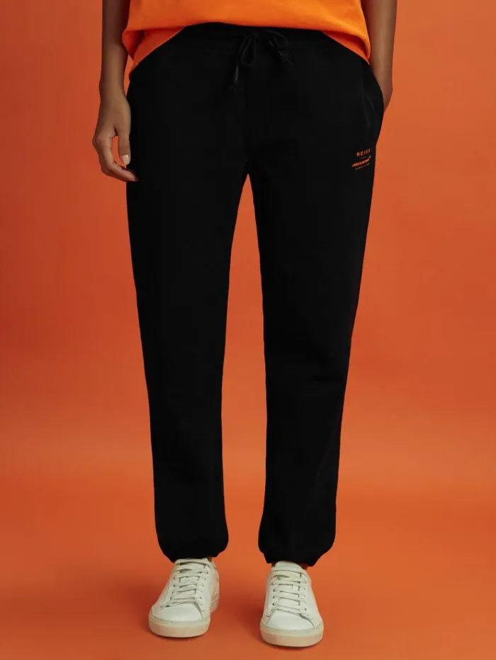 REISS Pants Men McLaren F1 Cotton Drawstring Joggers Black