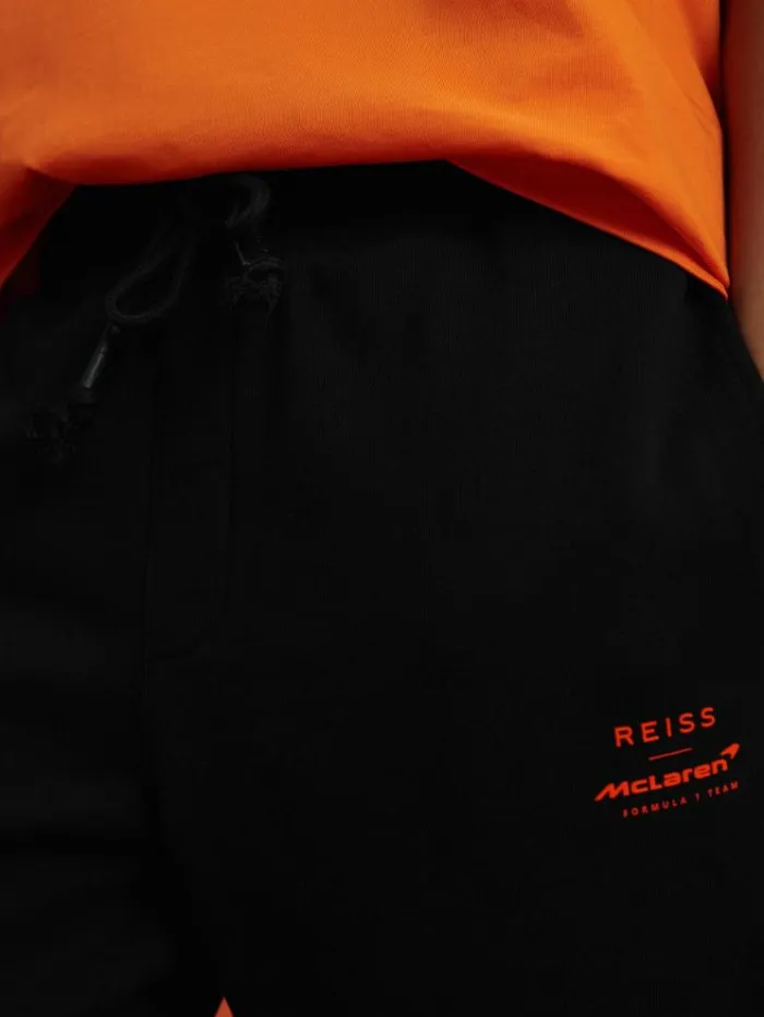 REISS Pants Men McLaren F1 Cotton Drawstring Joggers Black