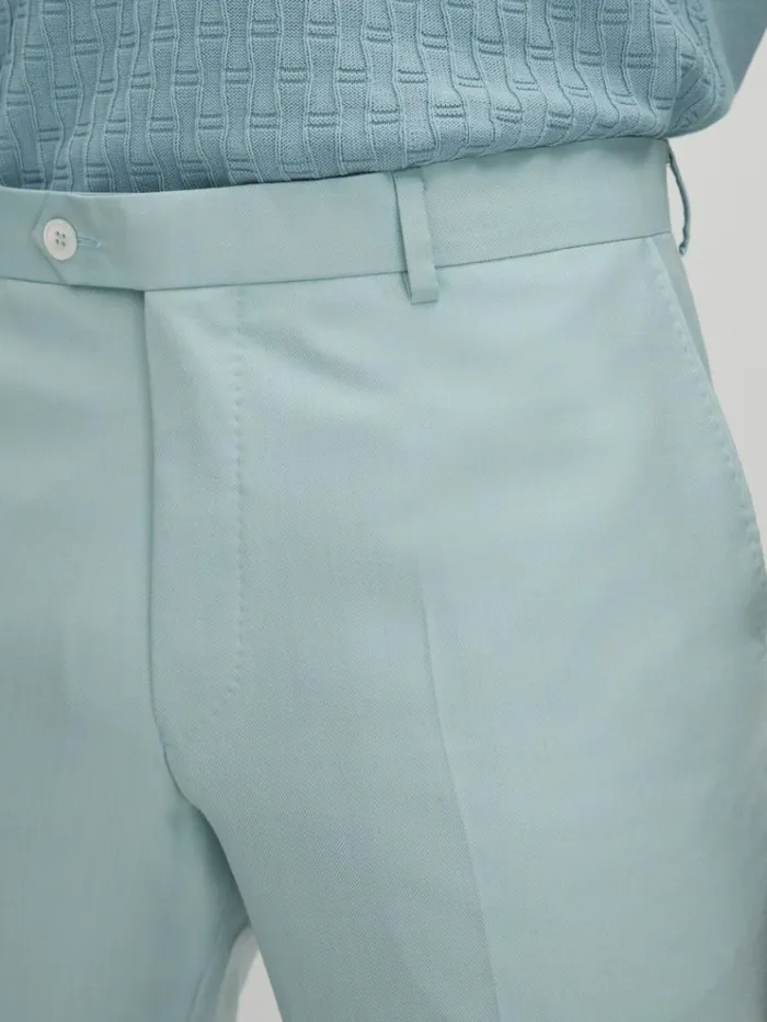 REISS Pants Men Oscar Jacobson Slim Fit Blue Wool Trousers Blue