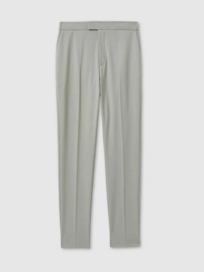 REISS Pants Men Relaxed Drawstring Trousers Sage