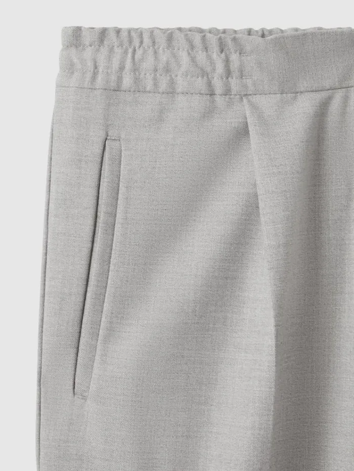 REISS Pants Men Relaxed Drawstring Trousers With TurnUps Grey
