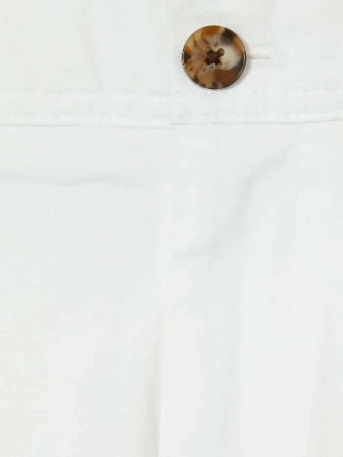 REISS Pants Men Slim Fit Washed Cotton Blend Chinos White