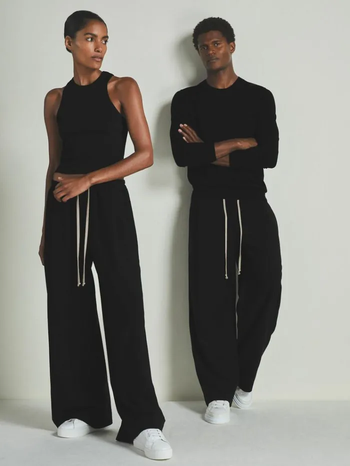 REISS Pants WomenMen Reiss Les 100 Ciels Twill Trousers With Wool Black