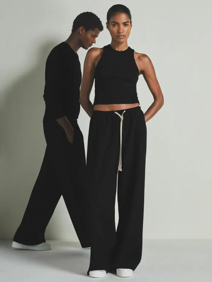 REISS Pants WomenMen Reiss Les 100 Ciels Twill Trousers With Wool Black