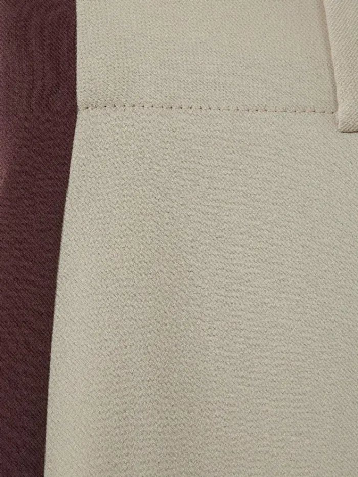 REISS Pants Women Side Stripe Wide Leg Trousers Stone