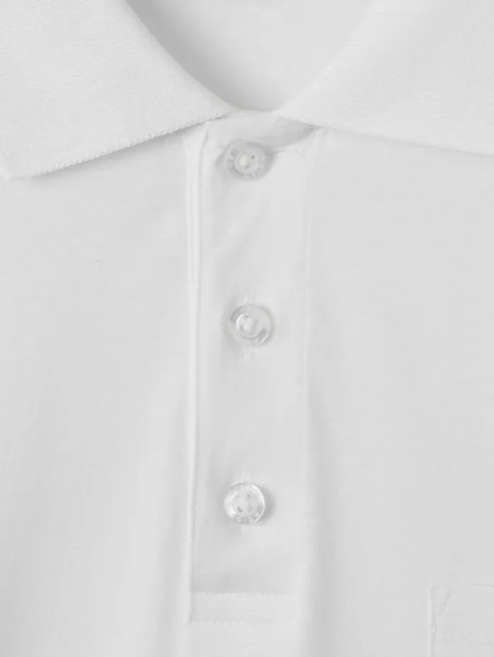 REISS Polo Shirts Men Mercerised Cotton Polo Shirt White