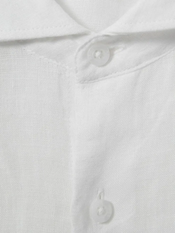 REISS Shirts Children 100 Linen Cutaway Collar Shirt White