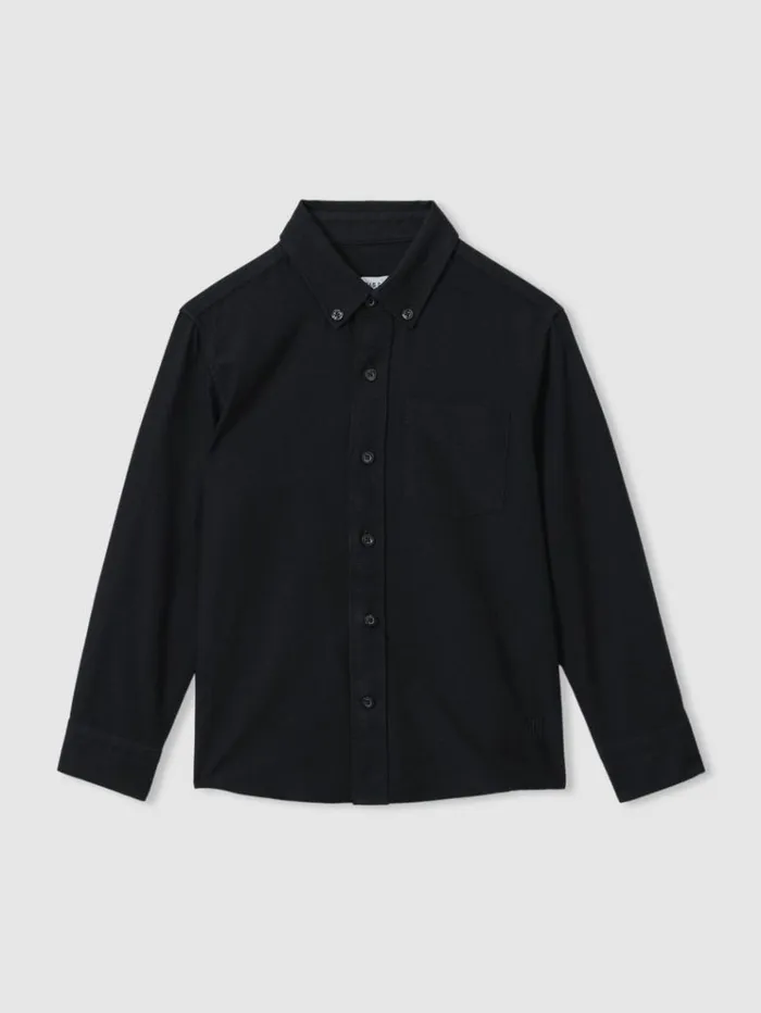 REISS Shirts Children Button Down Oxford Shirt Navy