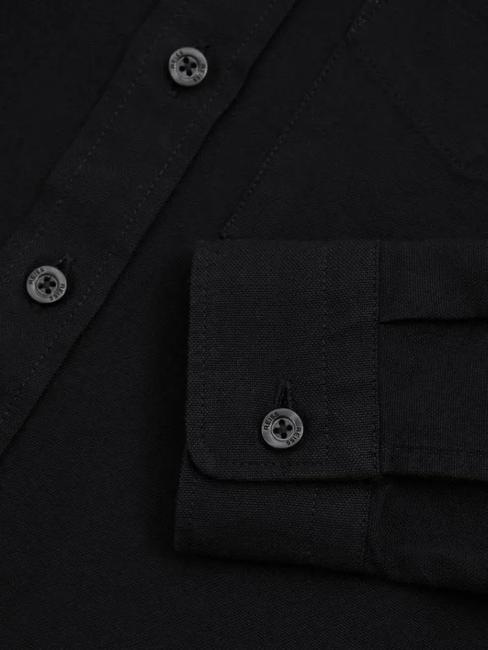 REISS Shirts Children Button Down Oxford Shirt Navy