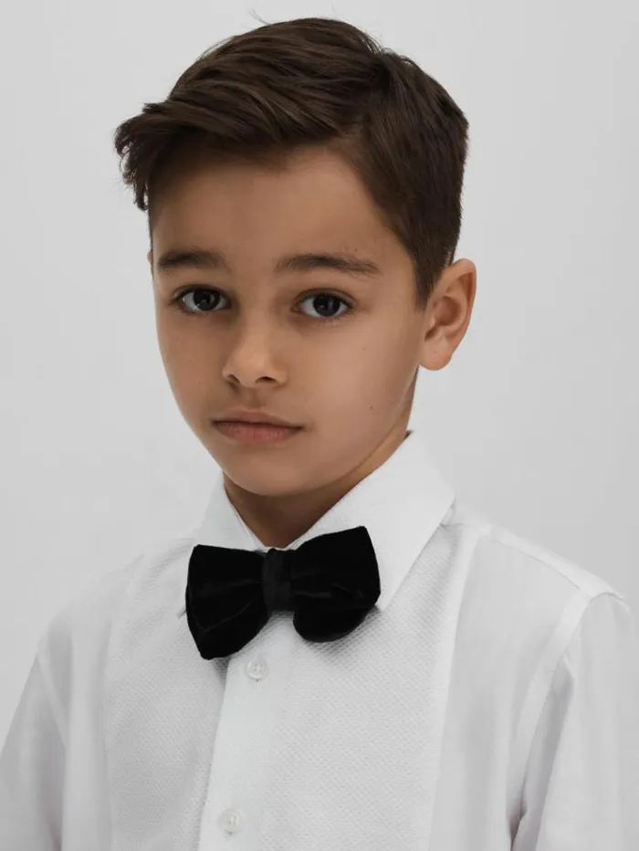 REISS Shirts Children Slim Fit Textured Bib Dinner Shirt White
