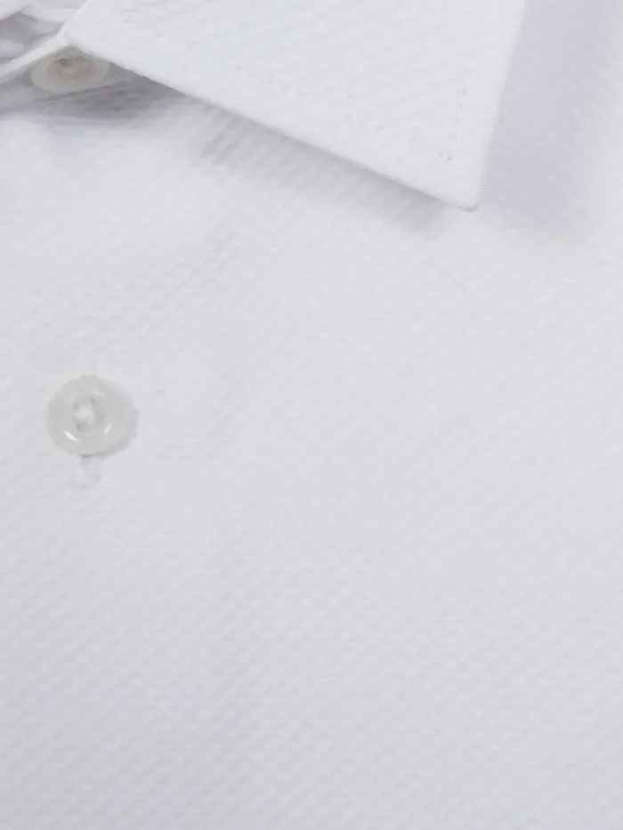 REISS Shirts Children Slim Fit Textured Bib Dinner Shirt White
