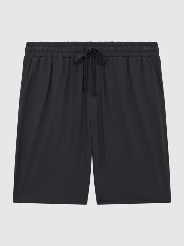 REISS Shorts Men Jersey Drawstring Shorts Charcoal