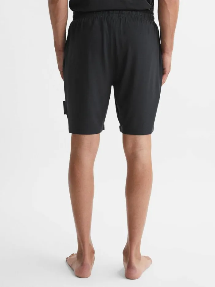 REISS Shorts Men Jersey Drawstring Shorts Charcoal