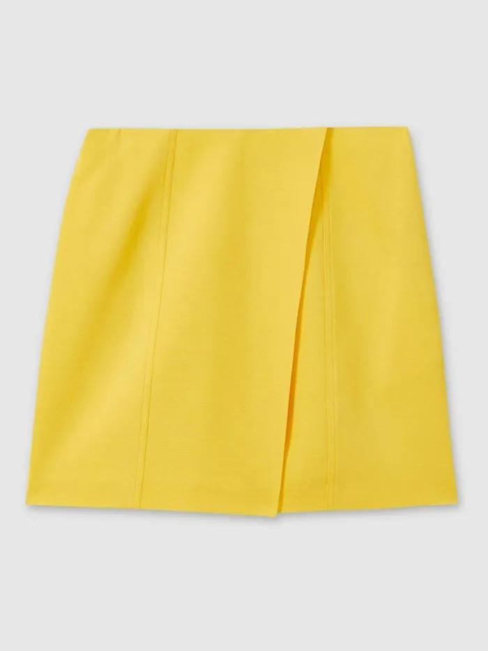 REISS Skirts Women CrossOver Mini Skirt Yellow