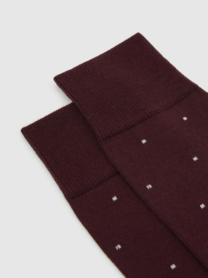 REISS Socks and Underwear Men Polka Dot Socks Bordeaux