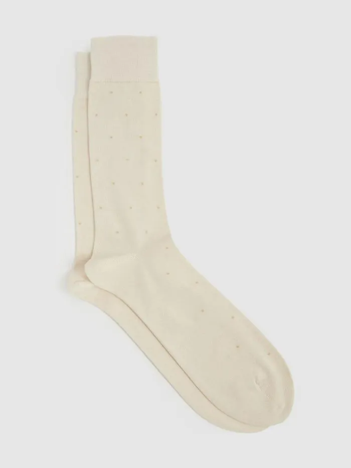 REISS Socks and Underwear Men Polka Dot Socks Oatmeal