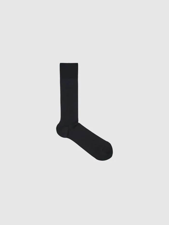 REISS Socks and Underwear Men Ribbed Socks Navy