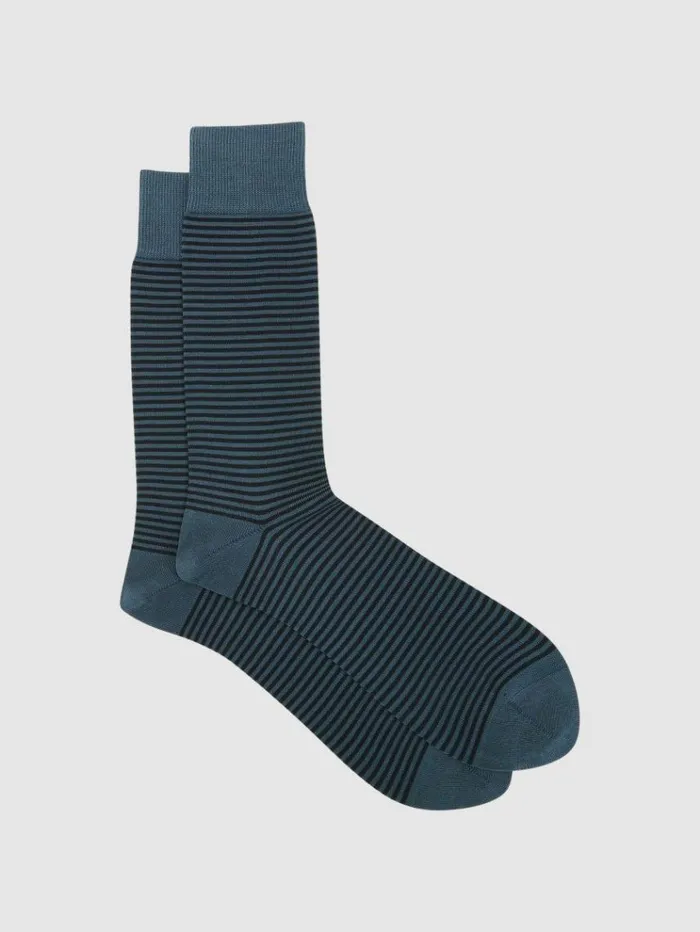 REISS Socks and Underwear Men Striped Socks Airforce Blue Navy