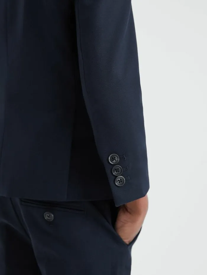 REISS Suits and Tailoring Children Wool Blend Single Breasted Blazer Navy