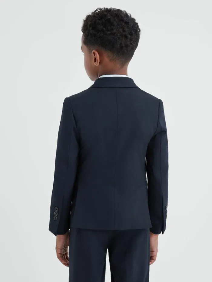 REISS Suits and Tailoring Children Wool Blend Single Breasted Blazer Navy