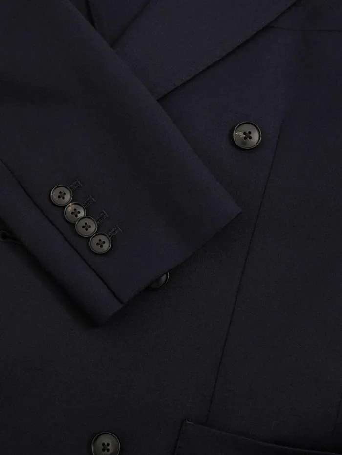REISS Suits and Tailoring Men WoolBlend Double Breasted Suit Jacket Navy