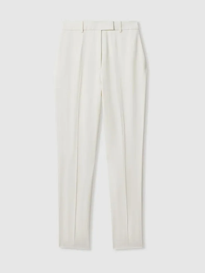 REISS Suits and Tailoring Women Slim Fit Suit Trousers Cream