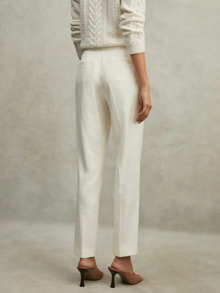 REISS Suits and Tailoring Women Slim Fit Suit Trousers Cream