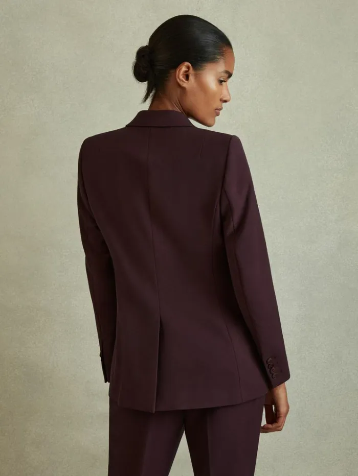REISS Suits and Tailoring Women Tailored Single Breasted Suit Blazer Berry