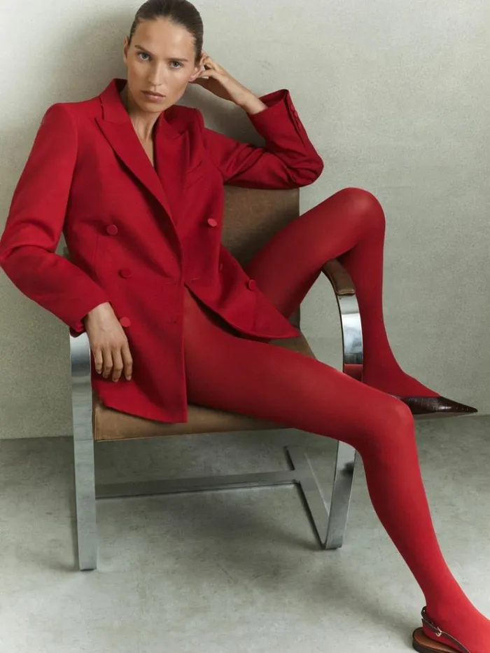 REISS Suits and Tailoring Women Wool Blend Double Breasted Tux Blazer Red