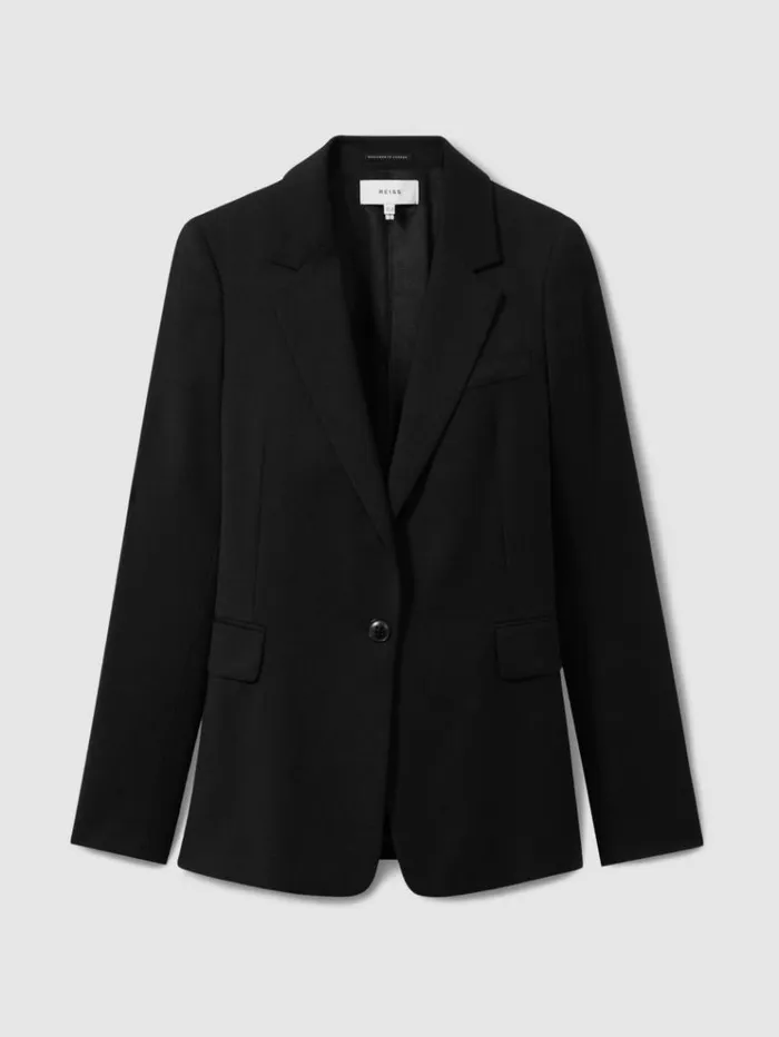 REISS Suits and Tailoring Women WoolBlend Single Breasted Suit Blazer Black