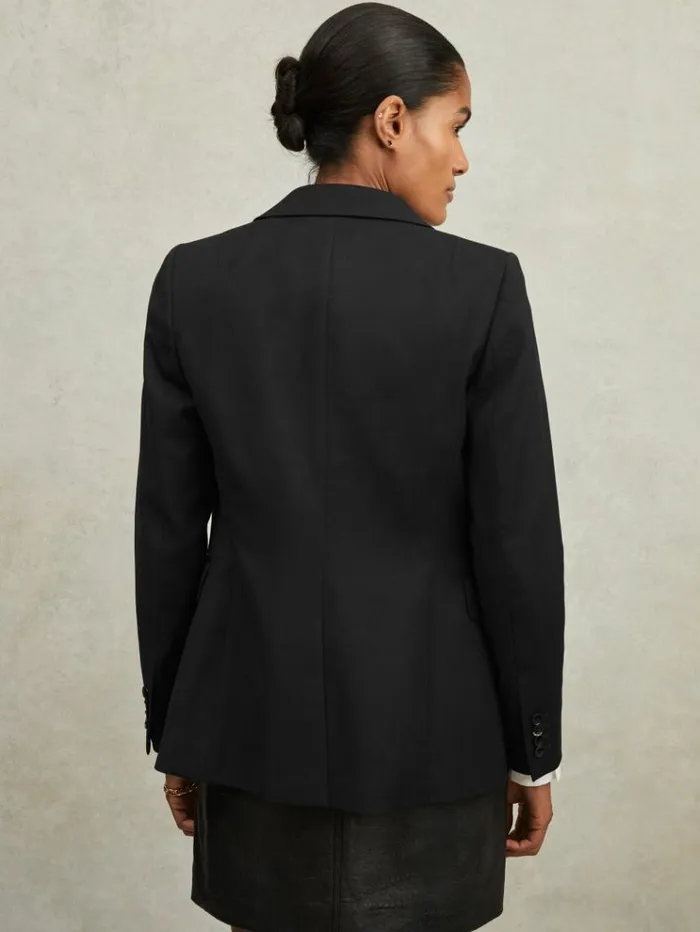 REISS Suits and Tailoring Women WoolBlend Single Breasted Suit Blazer Black