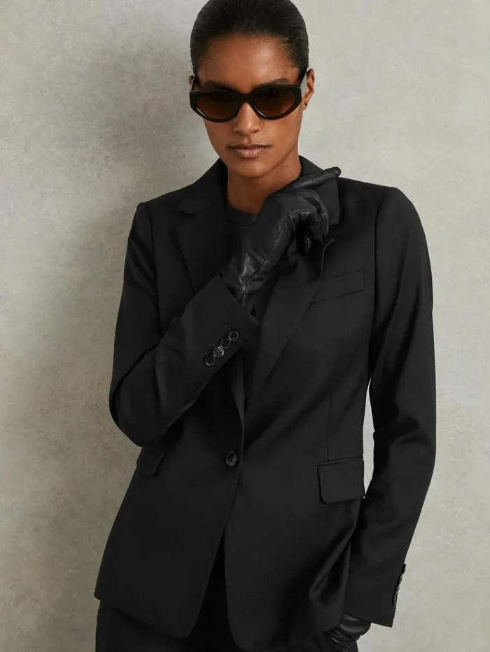 REISS Suits and Tailoring Women WoolBlend Single Breasted Suit Blazer Black