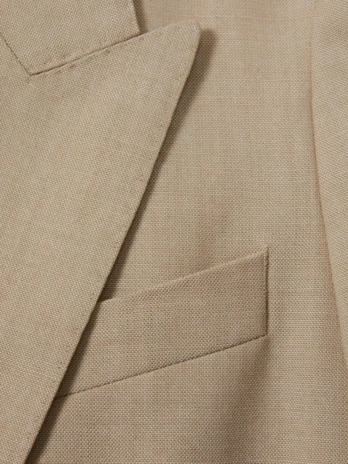 REISS Suits and Tailoring Women Wool Double Breasted Suit Blazer Neutral