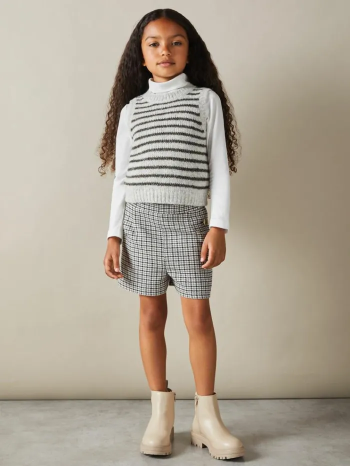 REISS Sweaters Children Alpaca Blend Striped Vest Grey