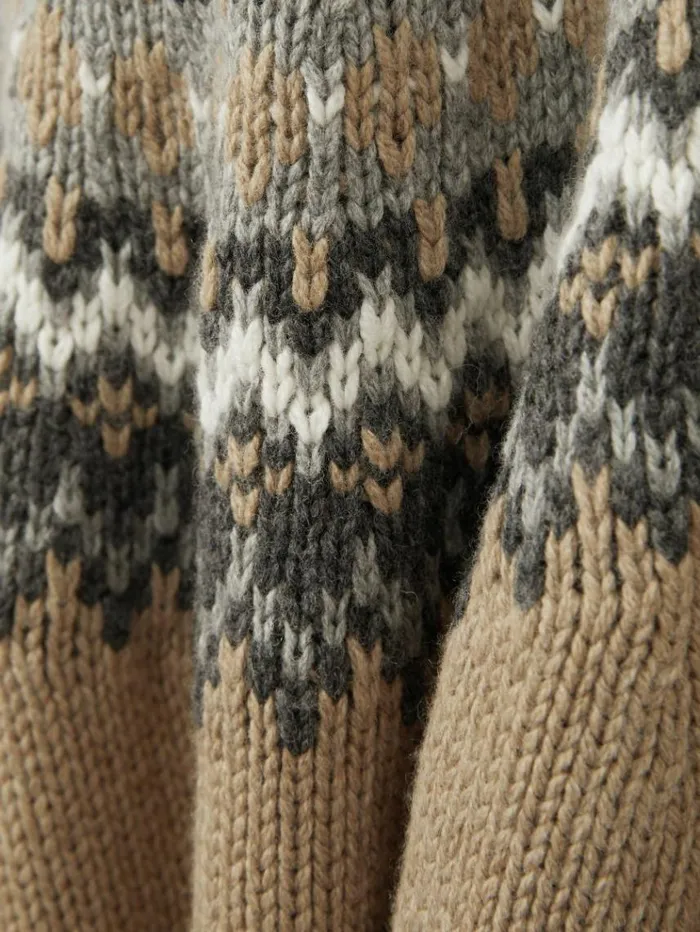 REISS Sweaters Children FairIsle Jumper With Cotton And Wool Mouse Melange