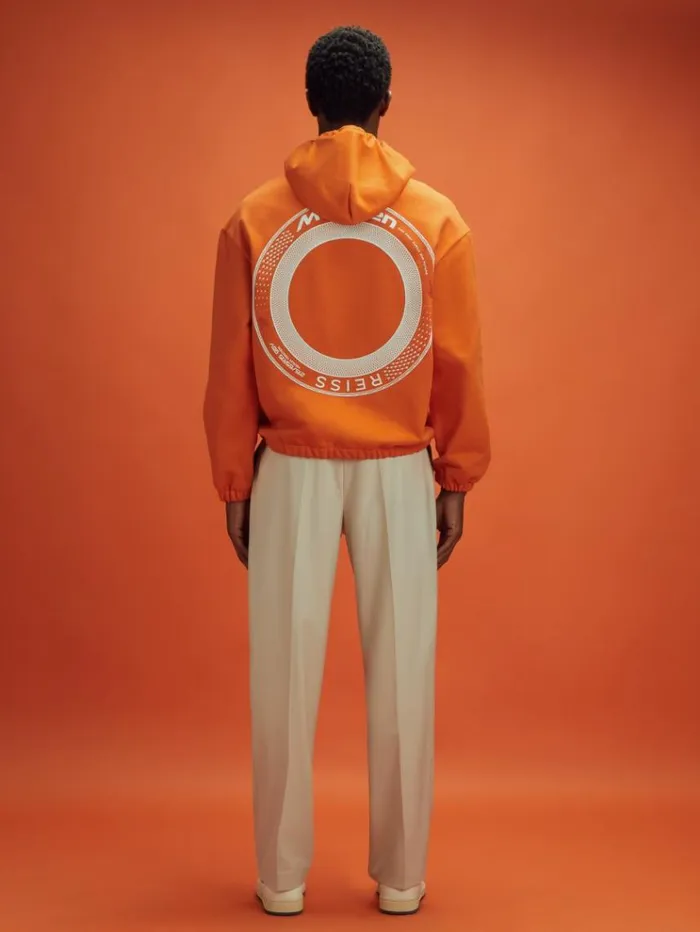 REISS Sweaters Men McLaren F1 Elasticated Cotton Hoodie Papaya