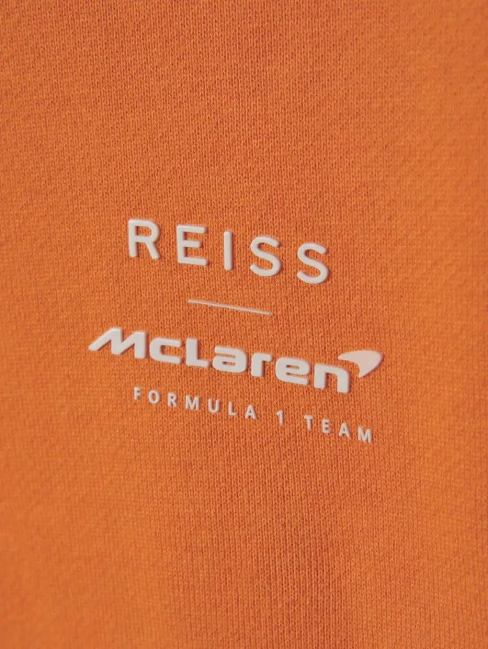 REISS Sweaters Men McLaren F1 Elasticated Cotton Hoodie Papaya