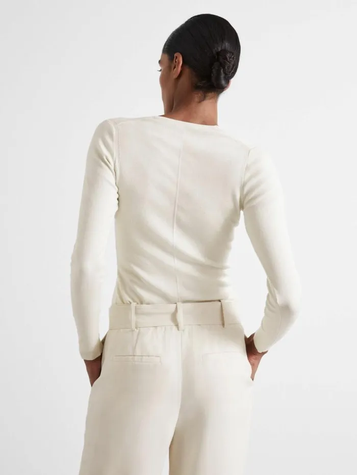 REISS Sweaters Women Atelier Knitted Silk Blend Top Off White