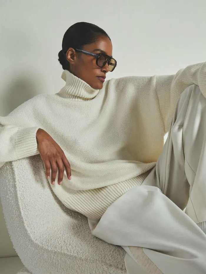 REISS Sweaters WomenMen Reiss Les 100 Ciels Wool And Cashmere Jumper Cream
