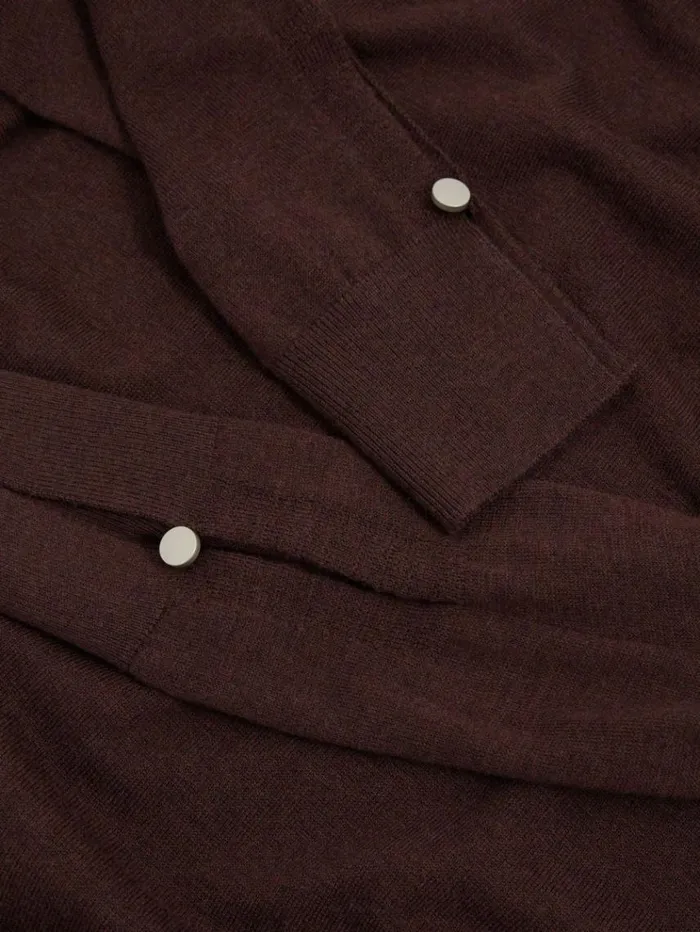 REISS Sweaters Women Merino Wool Roll Neck Jumper Burgundy