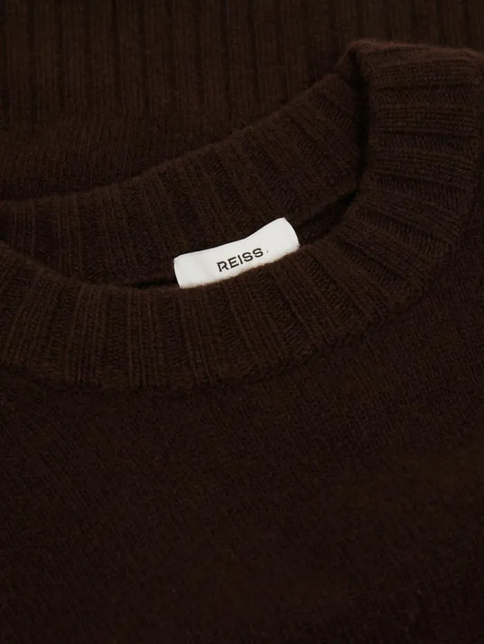 REISS Sweaters Women WoolCashmere Crew Neck Jumper Chocolate