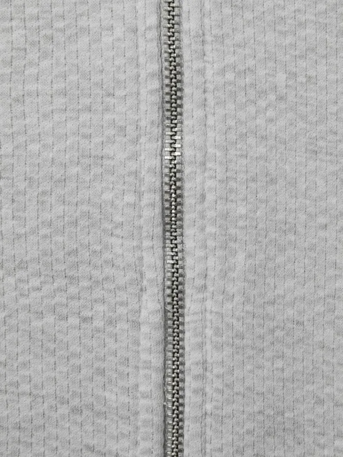 REISS Sweats and Hoodies Children Cotton Blend Textured ZipFront Hoodie Grey Melange