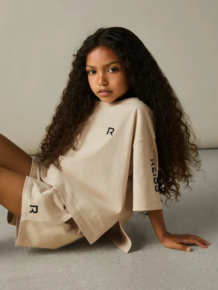 REISS Sweats and Hoodies Children CottonJersey Tshirt And Shorts Set Stone