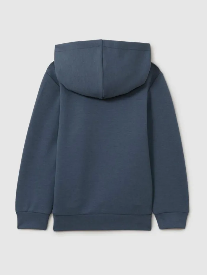 REISS Sweats and Hoodies Children Interlock Jersey Hoodie Dark Diesel Blue