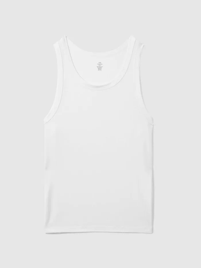 REISS Sweats Hoodies and Joggers Men CH Studios Crew Neck Vest With TENCEL Fibers White